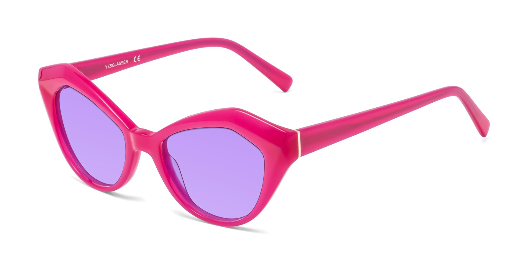 Angle of 1495 in Pink with Medium Purple Tinted Lenses