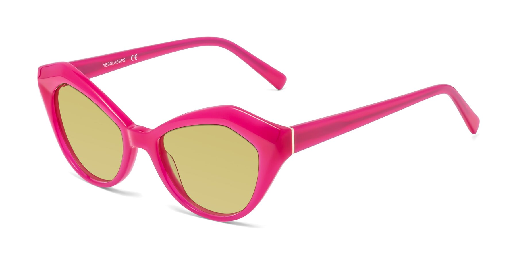 Angle of 1495 in Pink with Medium Champagne Tinted Lenses