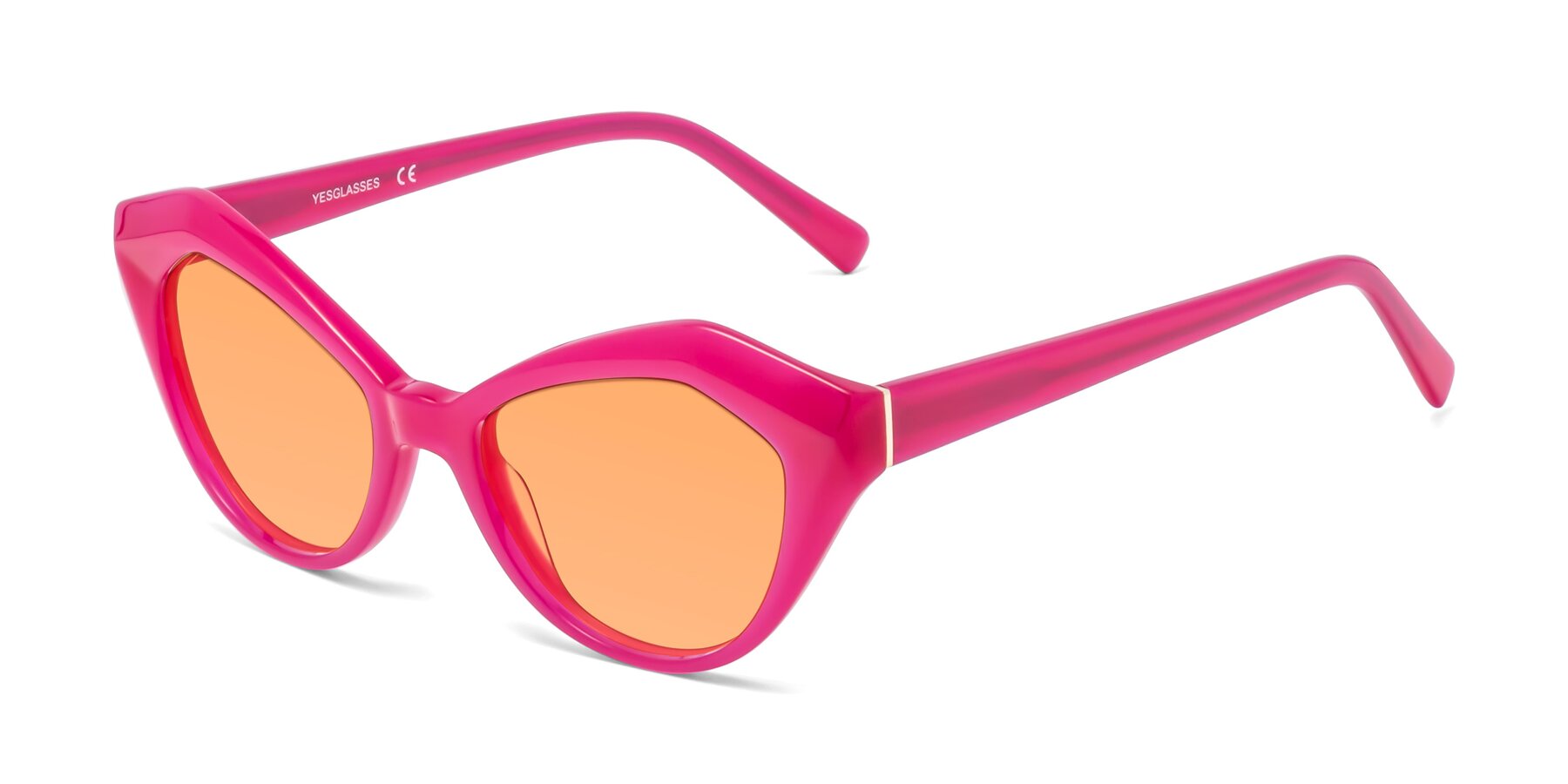Angle of 1495 in Pink with Medium Orange Tinted Lenses