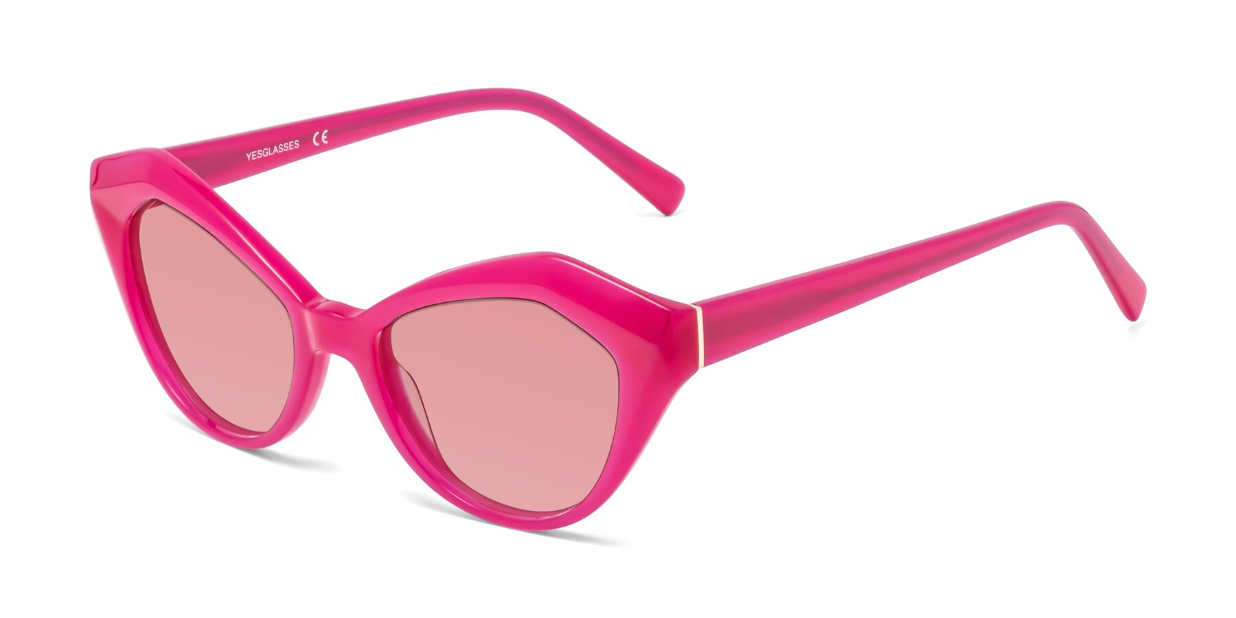 Angle of 1495 in Pink with Medium Garnet Tinted Lenses