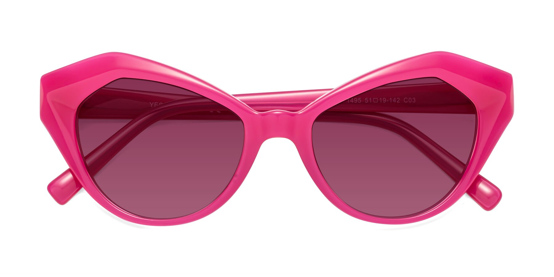 Folded Front of 1495 in Pink with Wine Tinted Lenses