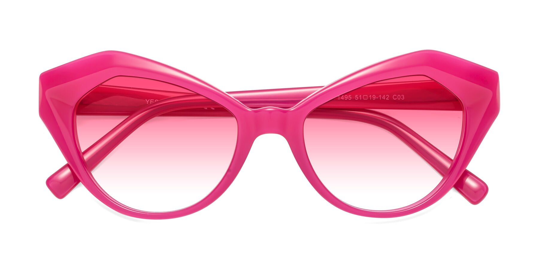 Folded Front of 1495 in Pink with Pink Gradient Lenses