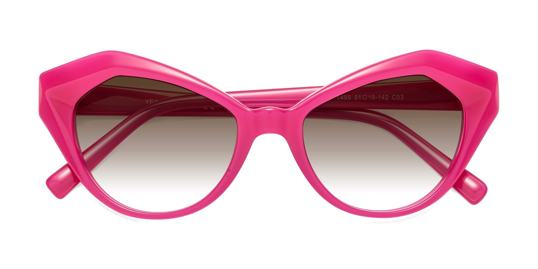 Folded Front of 1495 in Pink with Brown Gradient Lenses