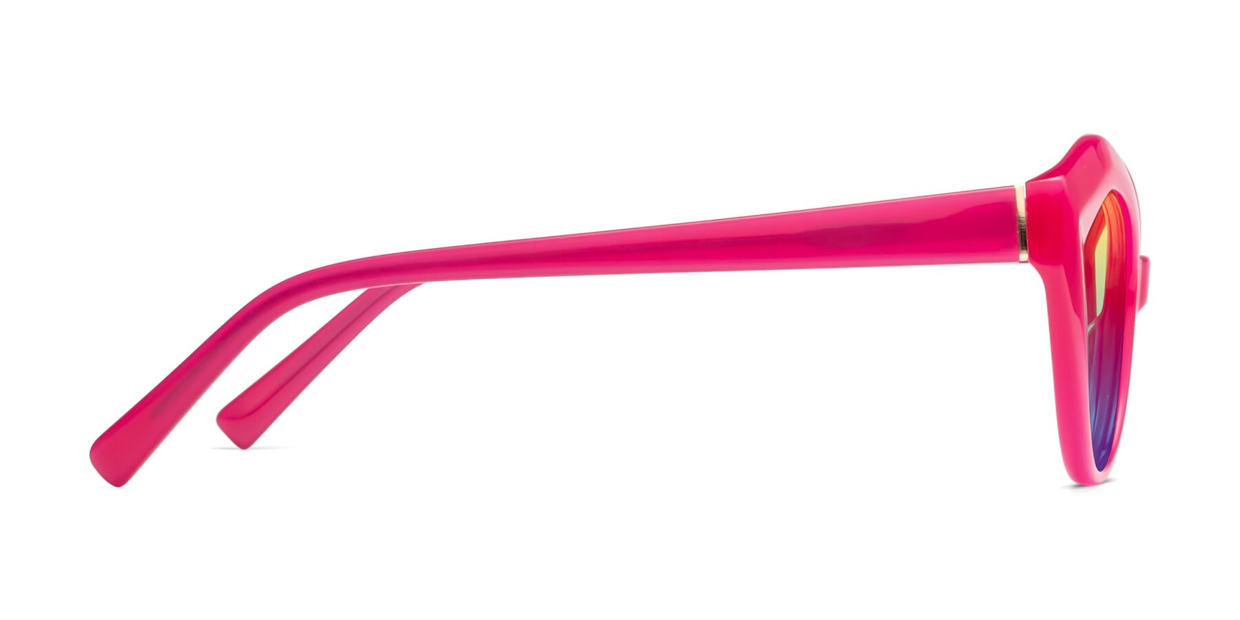 Side of 1495 in Pink with Yellow / Blue Gradient Lenses