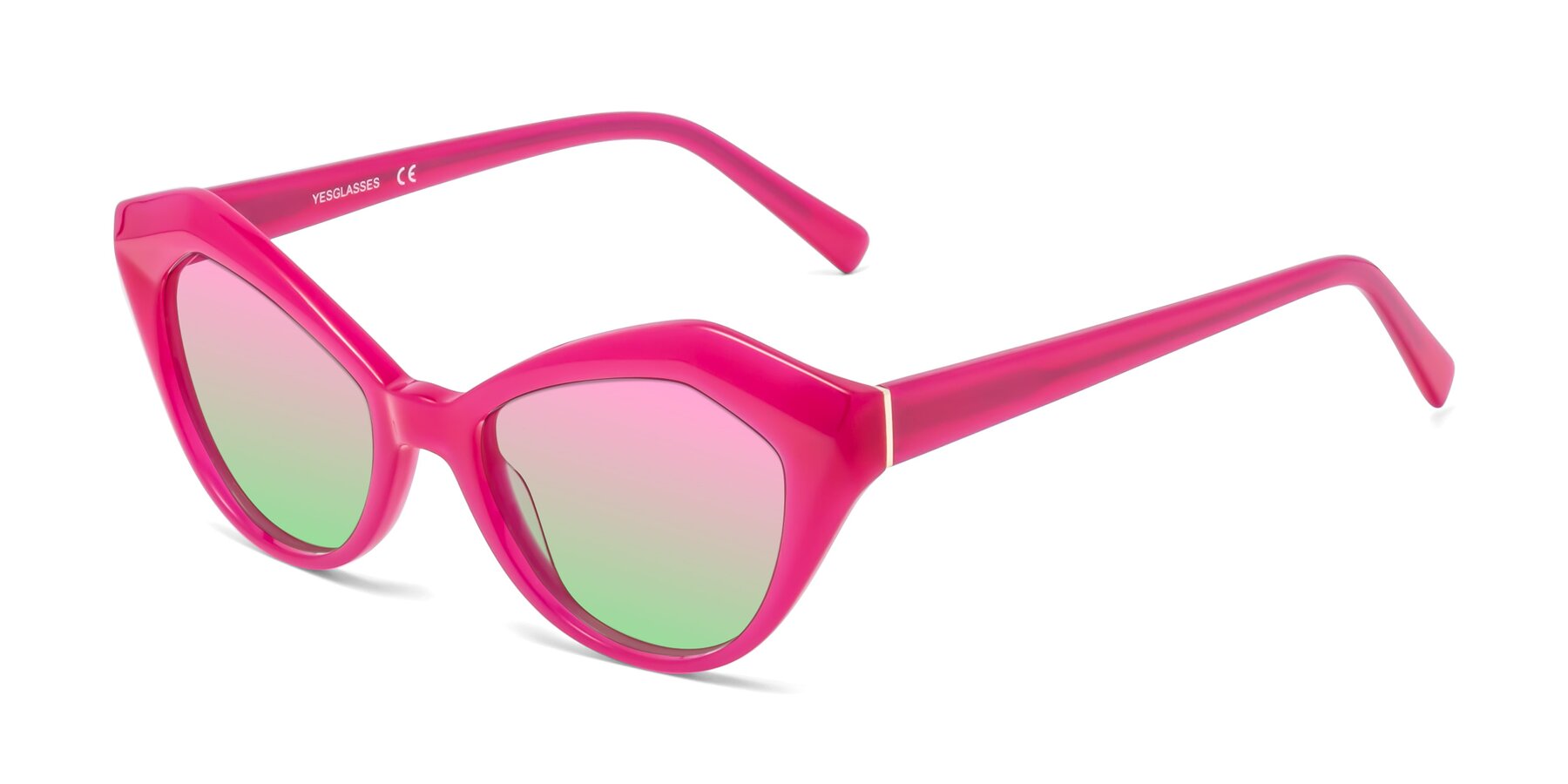 Angle of 1495 in Pink with Pink / Green Gradient Lenses