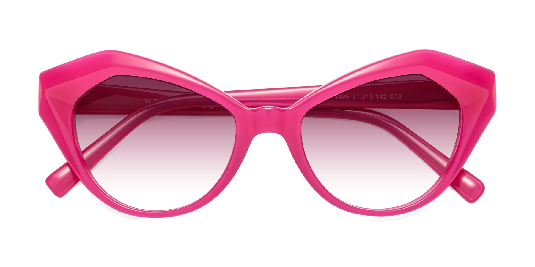 Folded Front of 1495 in Pink with Wine Gradient Lenses