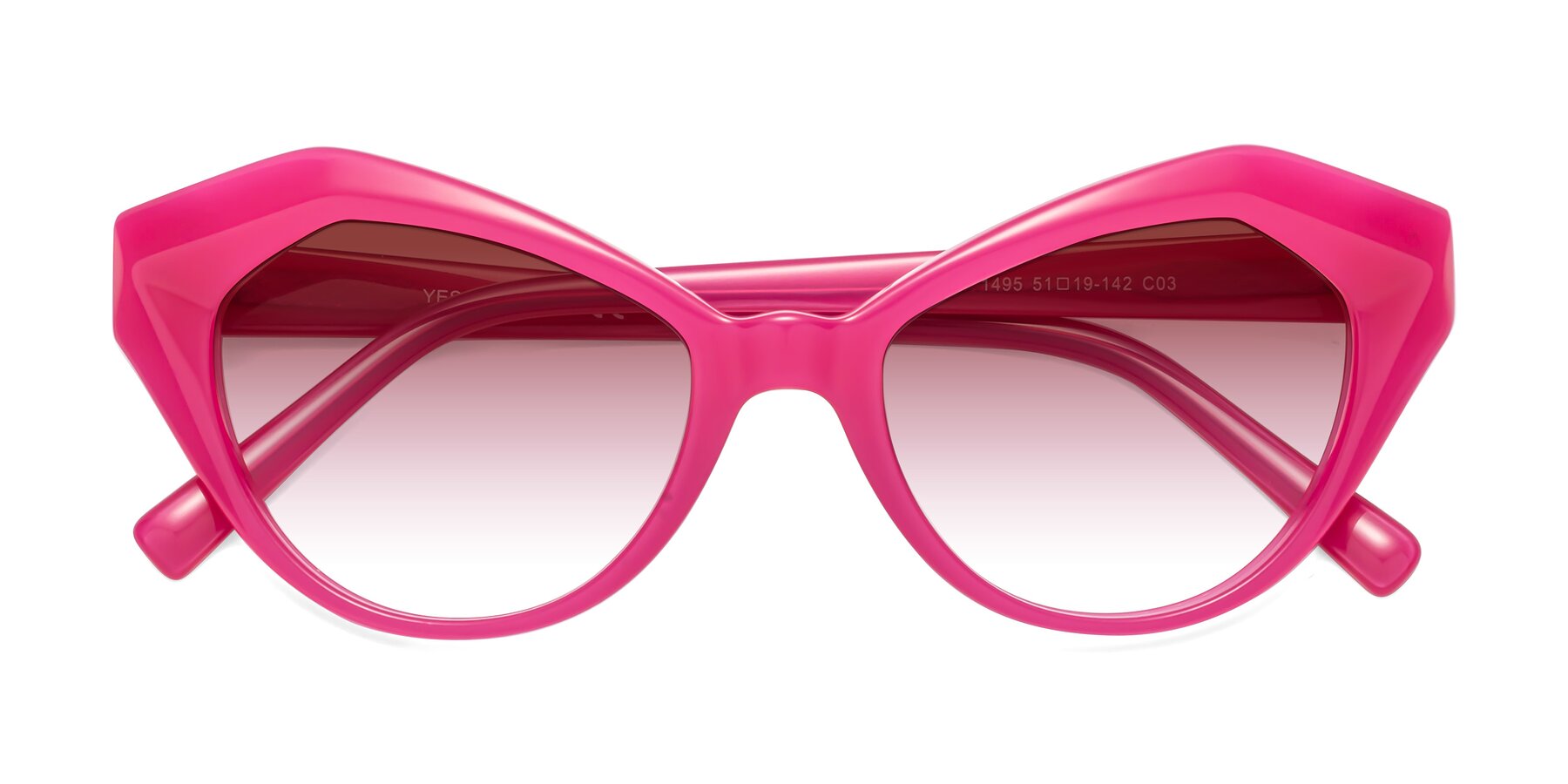 Folded Front of 1495 in Pink with Garnet Gradient Lenses