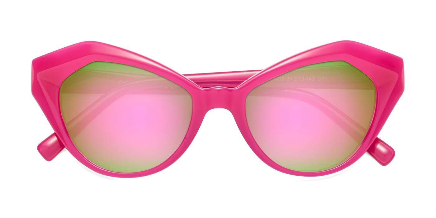 1495 - Pink Flash Mirrored Sunglasses