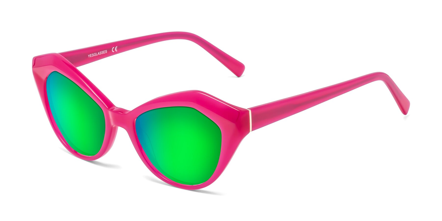Angle of 1495 in Pink with Green Mirrored Lenses