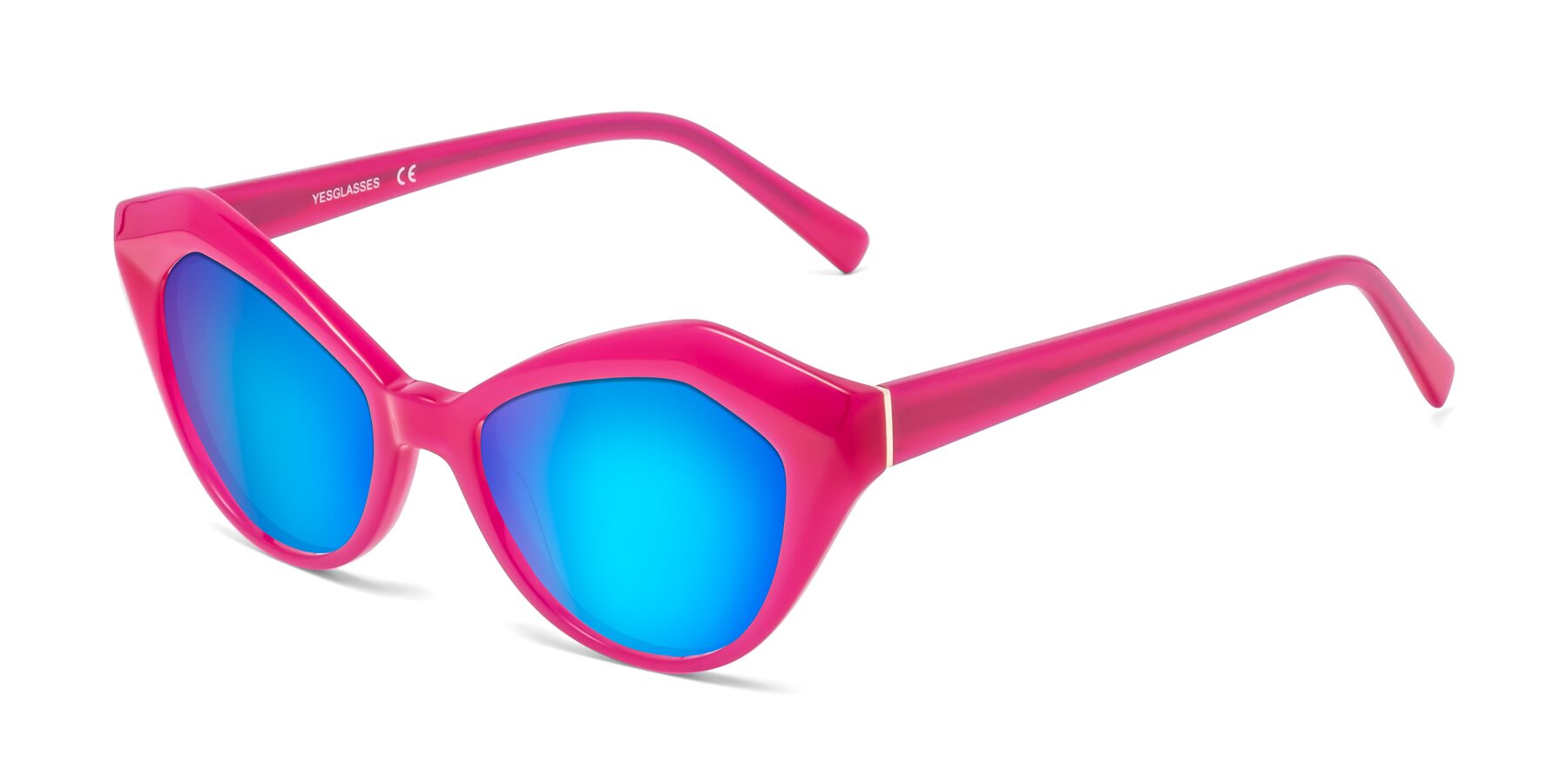 Angle of 1495 in Pink with Blue Mirrored Lenses