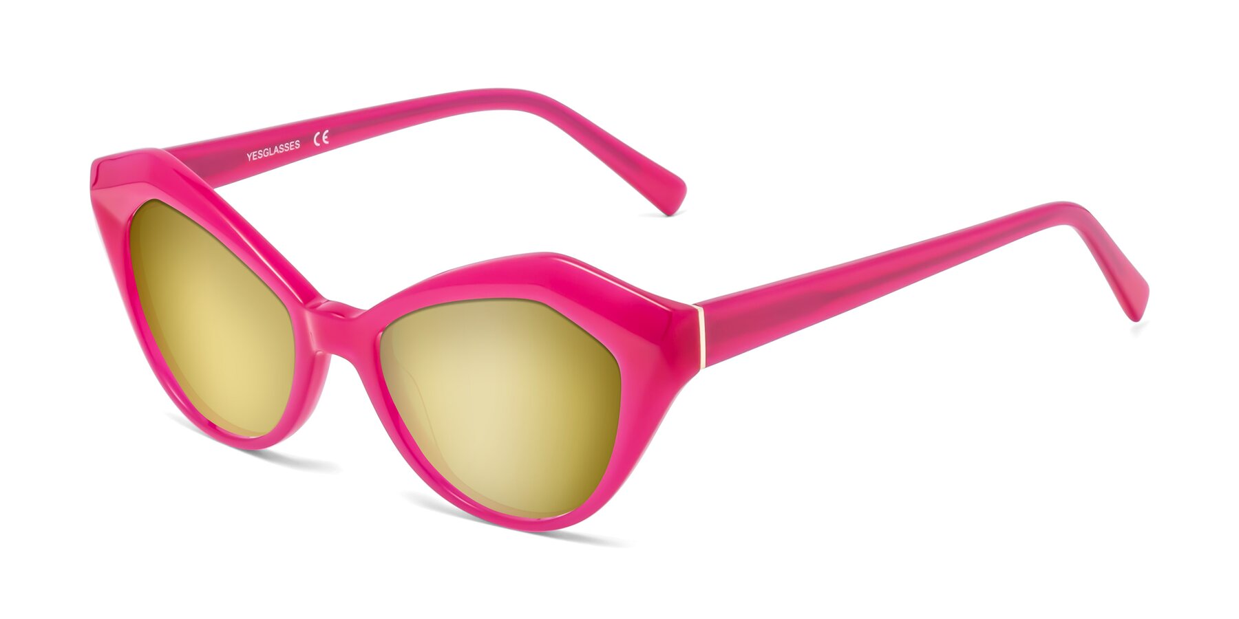 Angle of 1495 in Pink with Gold Mirrored Lenses
