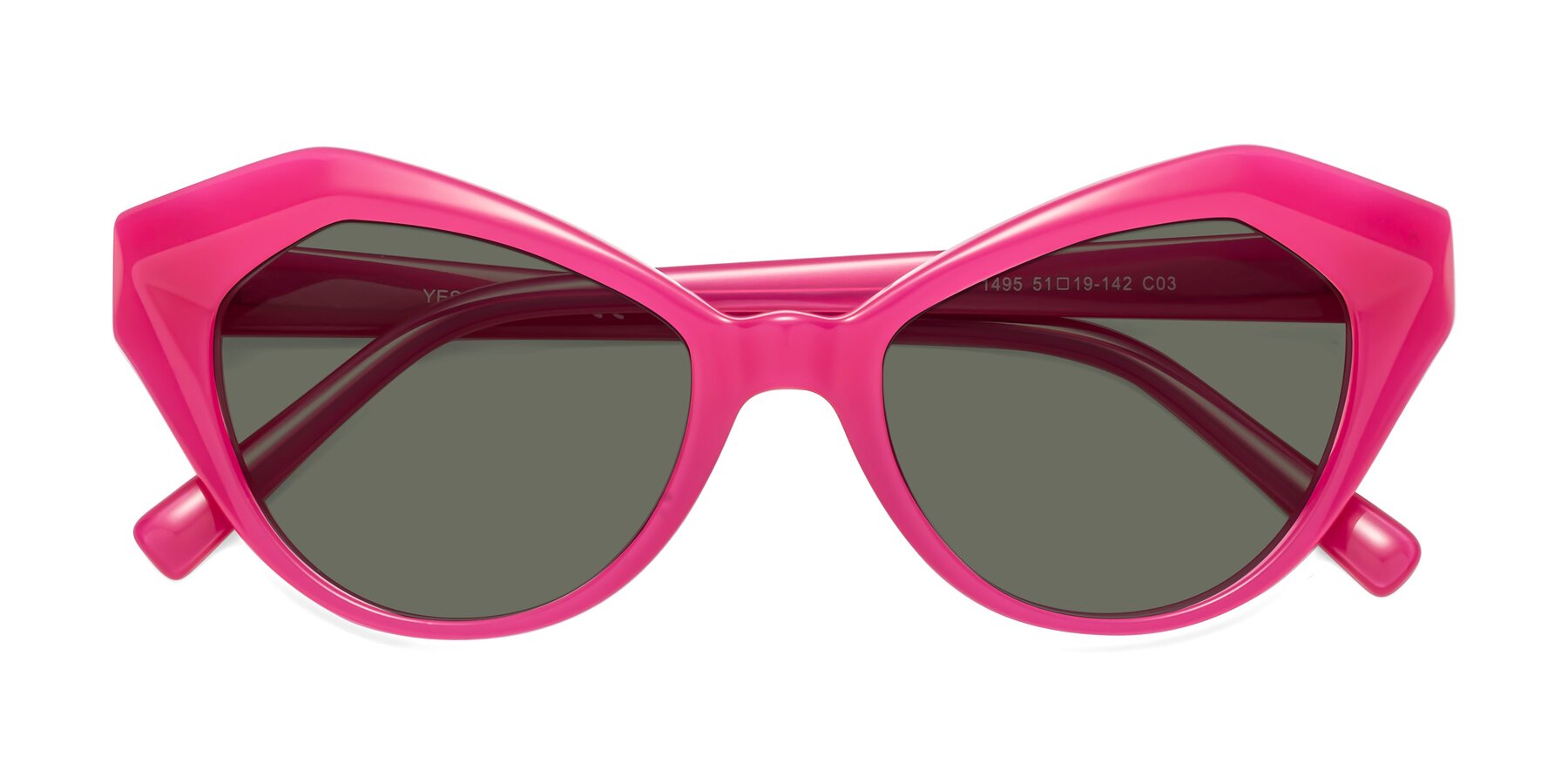 Folded Front of 1495 in Pink with Gray Polarized Lenses