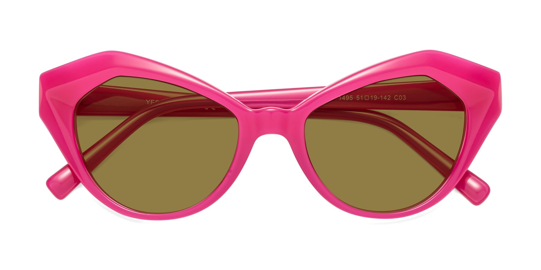 Folded Front of 1495 in Pink with Brown Polarized Lenses