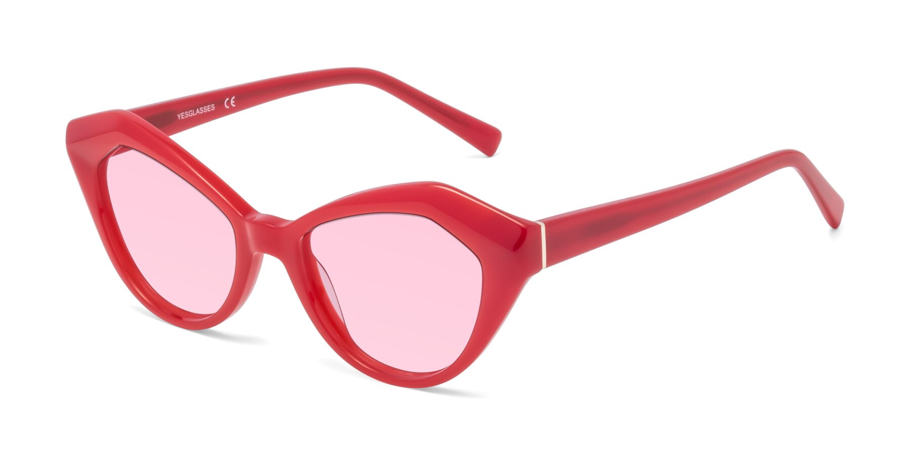 Angle of 1495 in Blaze with Light Pink Tinted Lenses