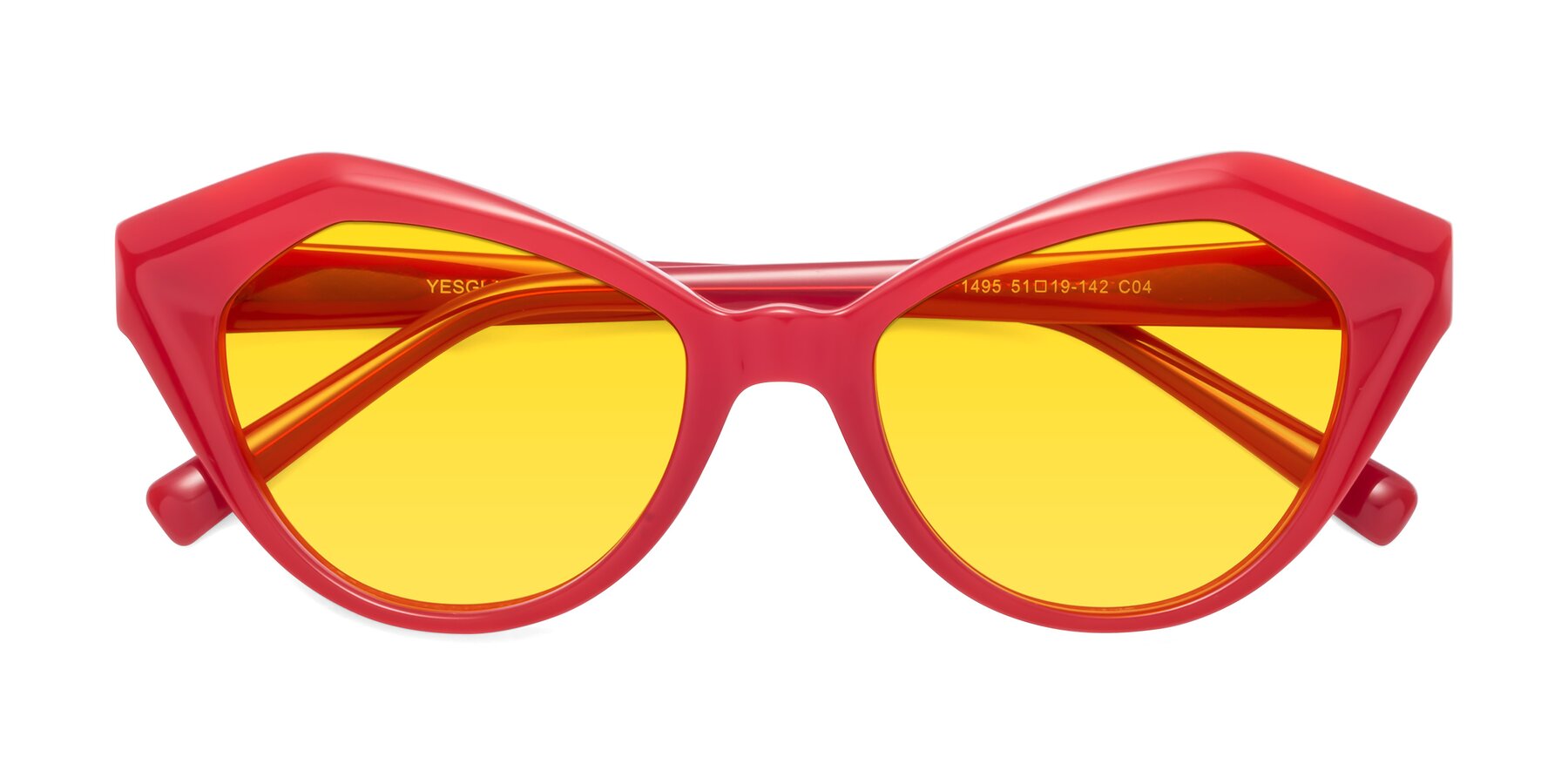 Folded Front of 1495 in Blaze with Yellow Tinted Lenses