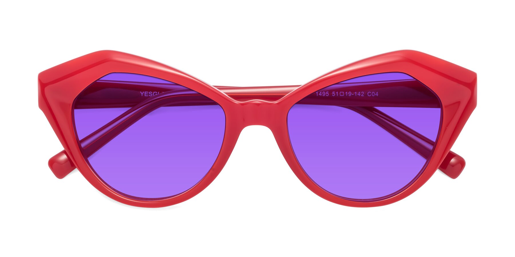 Folded Front of 1495 in Blaze with Purple Tinted Lenses