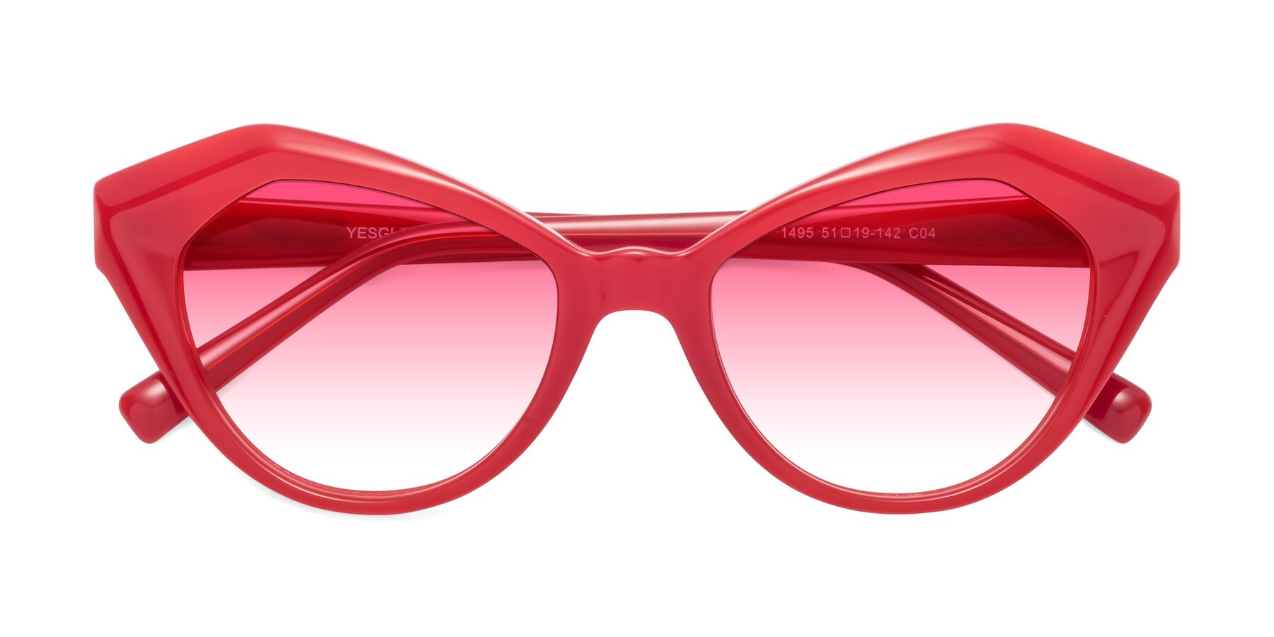 Folded Front of 1495 in Blaze with Pink Gradient Lenses