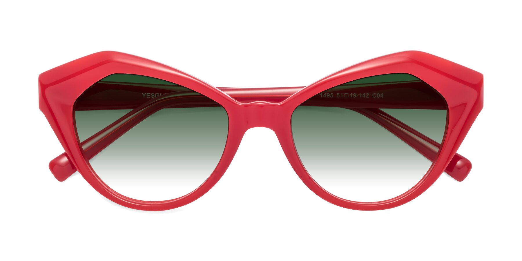 Folded Front of 1495 in Blaze with Green Gradient Lenses