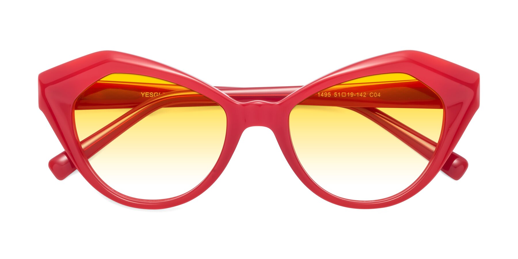 Folded Front of 1495 in Blaze with Yellow Gradient Lenses