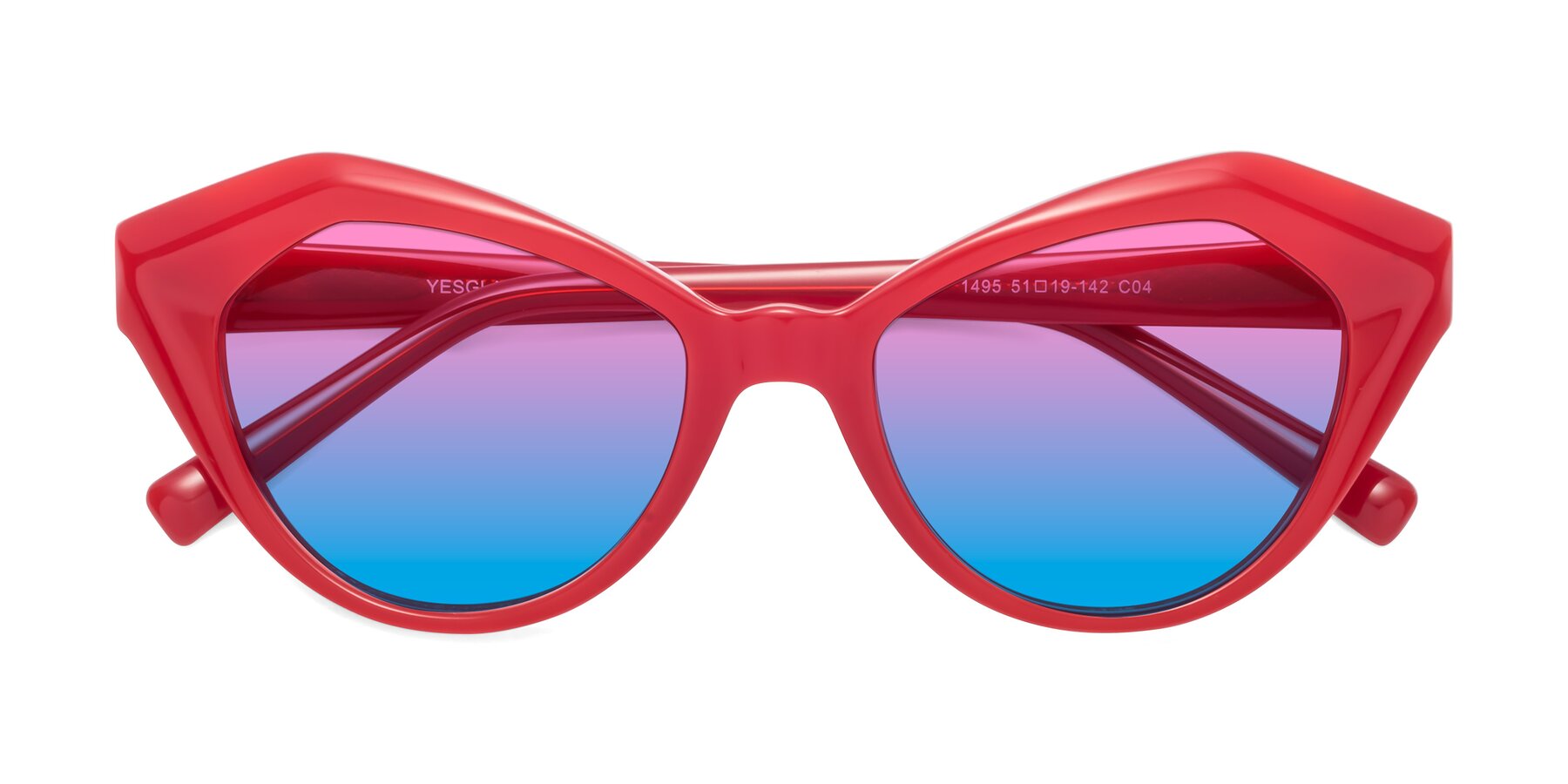 Folded Front of 1495 in Blaze with Pink / Blue Gradient Lenses