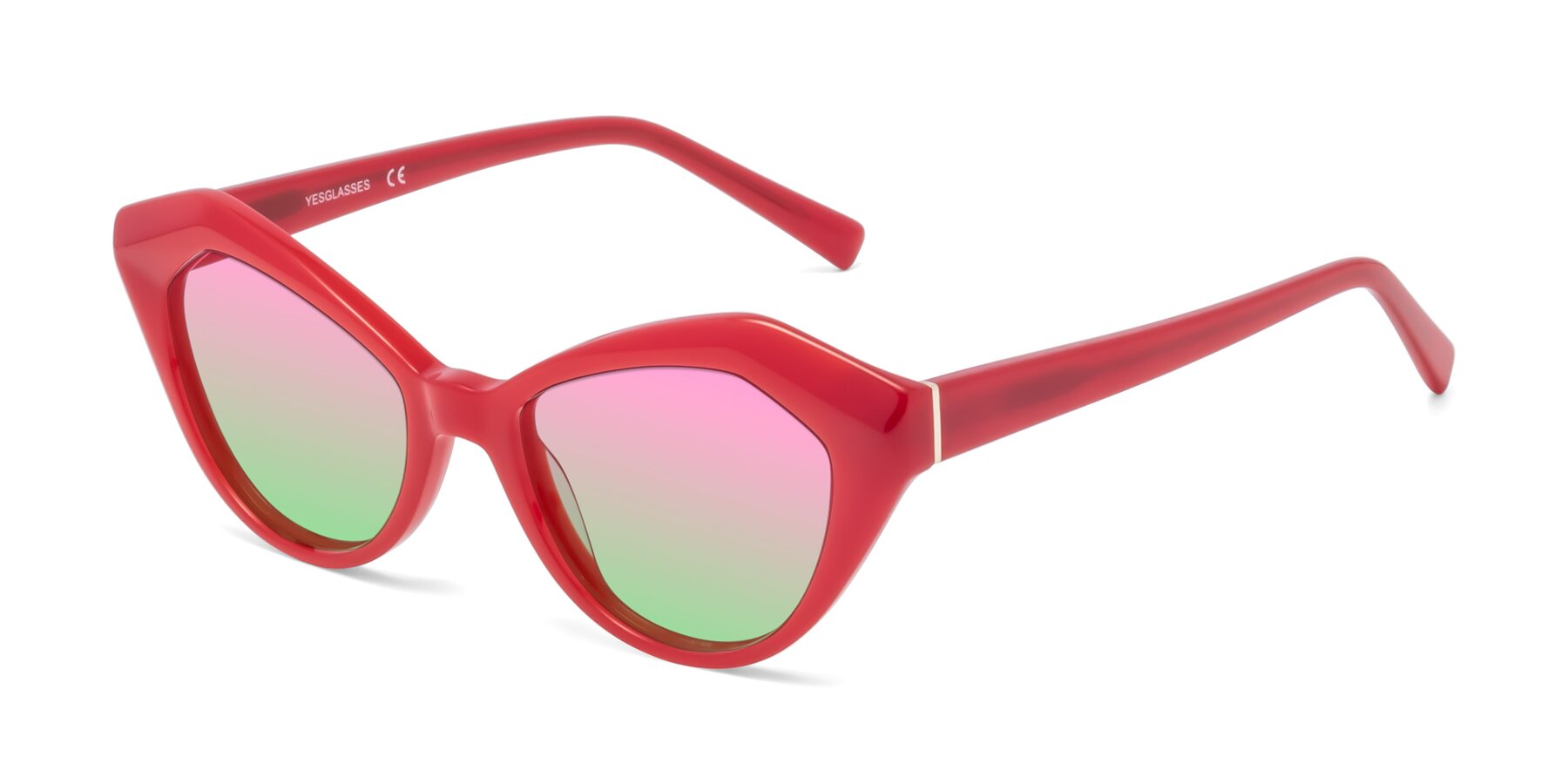 Angle of 1495 in Blaze with Pink / Green Gradient Lenses