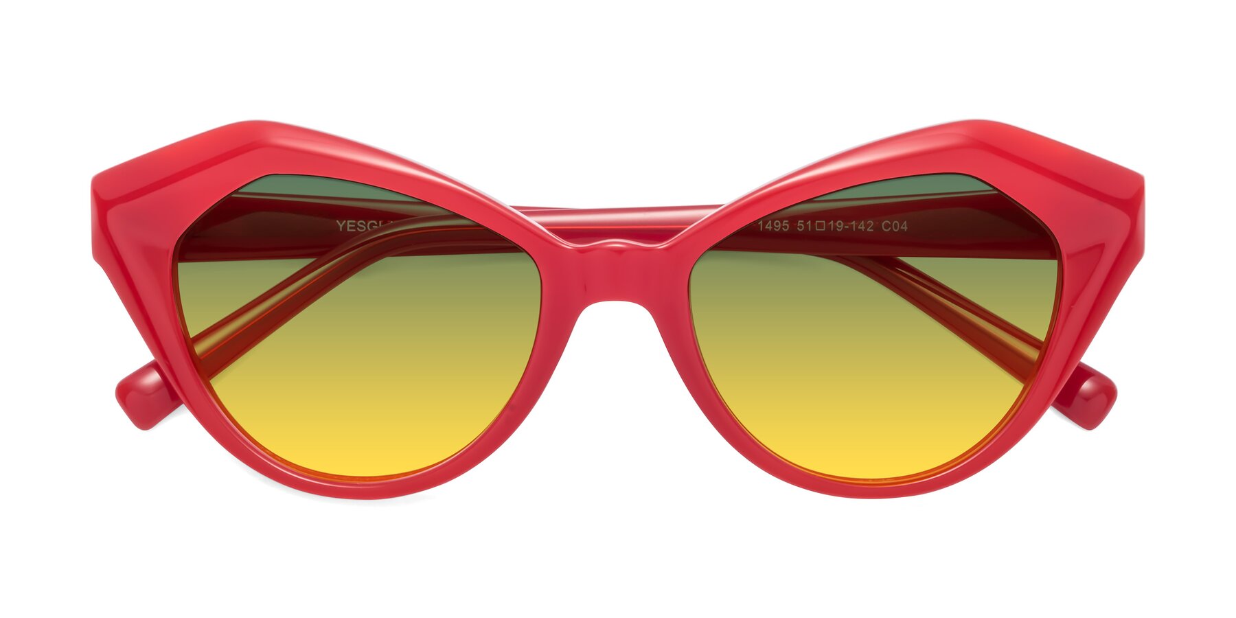 Folded Front of 1495 in Blaze with Green / Yellow Gradient Lenses