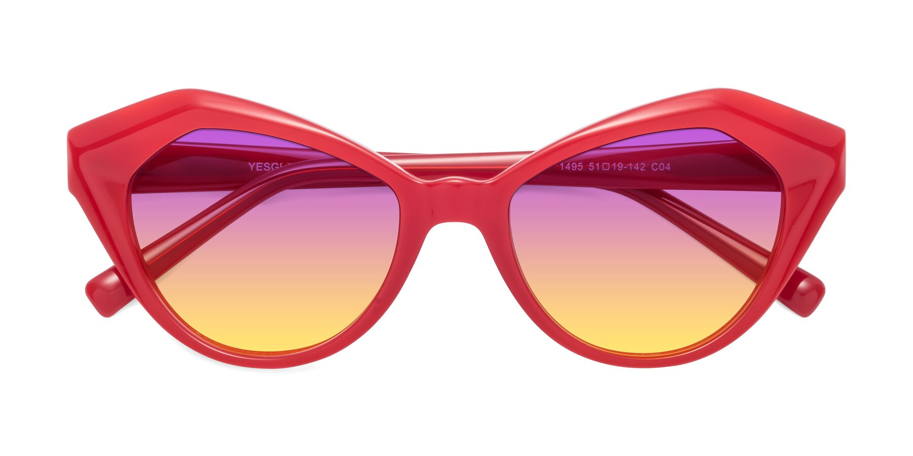 Folded Front of 1495 in Blaze with Purple / Yellow Gradient Lenses