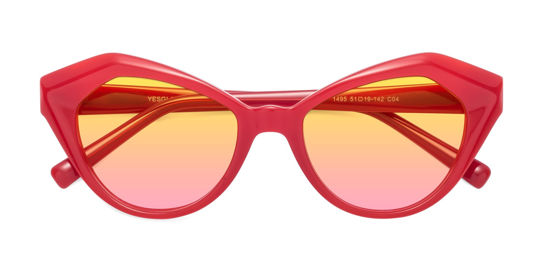 Folded Front of 1495 in Blaze with Yellow / Pink Gradient Lenses