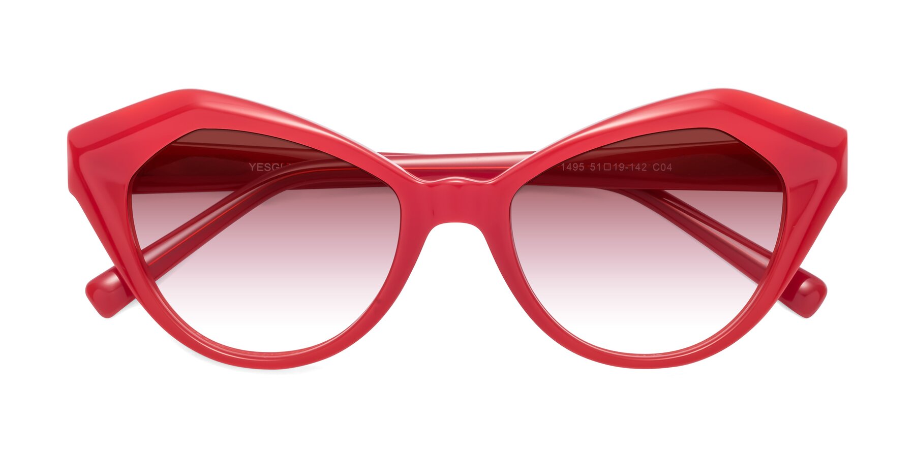 Folded Front of 1495 in Blaze with Garnet Gradient Lenses