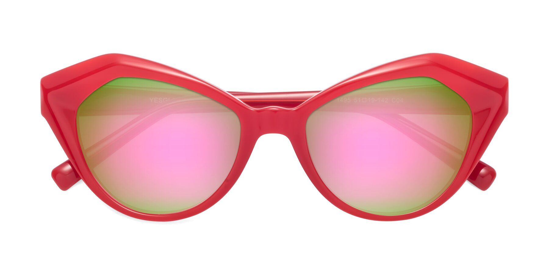 Folded Front of 1495 in Blaze with Pink Mirrored Lenses