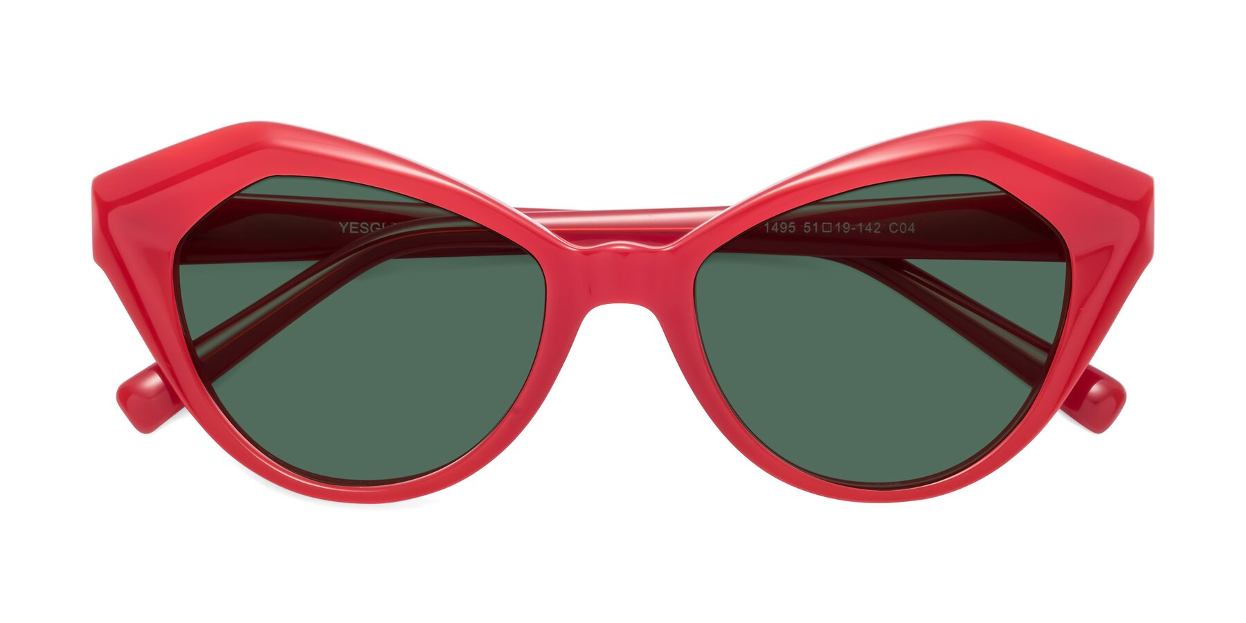 Folded Front of 1495 in Blaze with Green Polarized Lenses