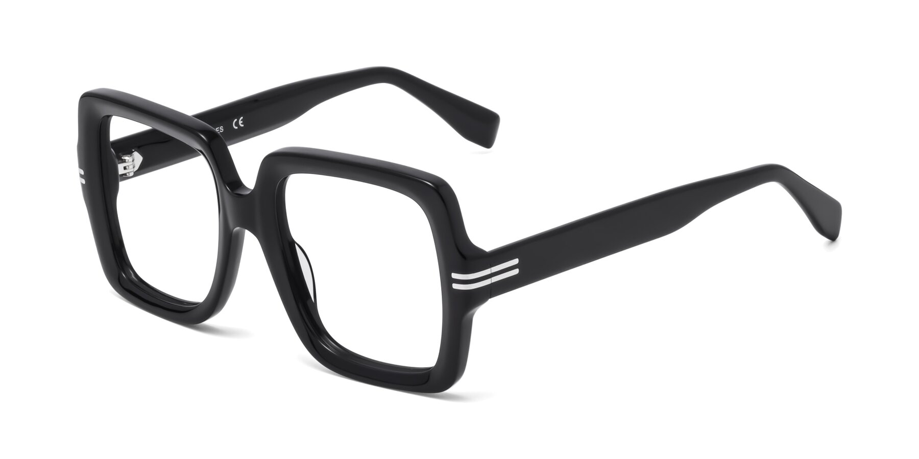 Angle of 1528 in Black with Clear Blue Light Blocking Lenses