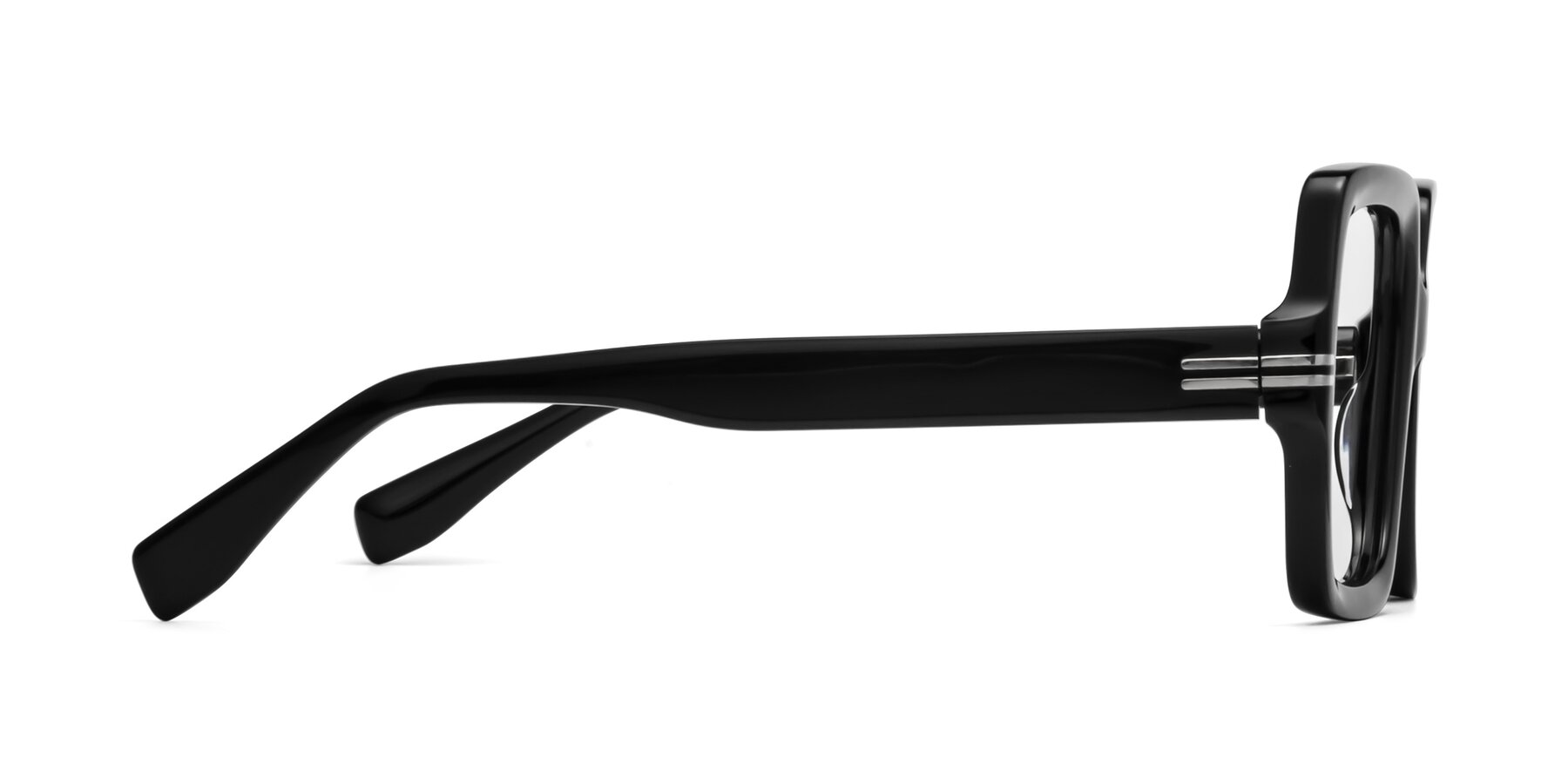 Side of 1528 in Black with Clear Reading Eyeglass Lenses
