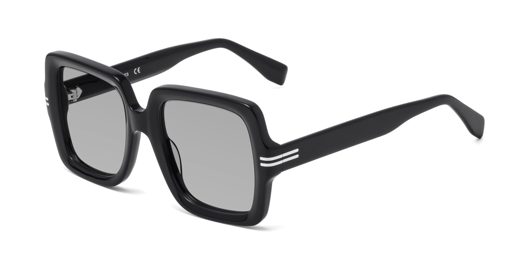 Angle of 1528 in Black with Light Gray Tinted Lenses