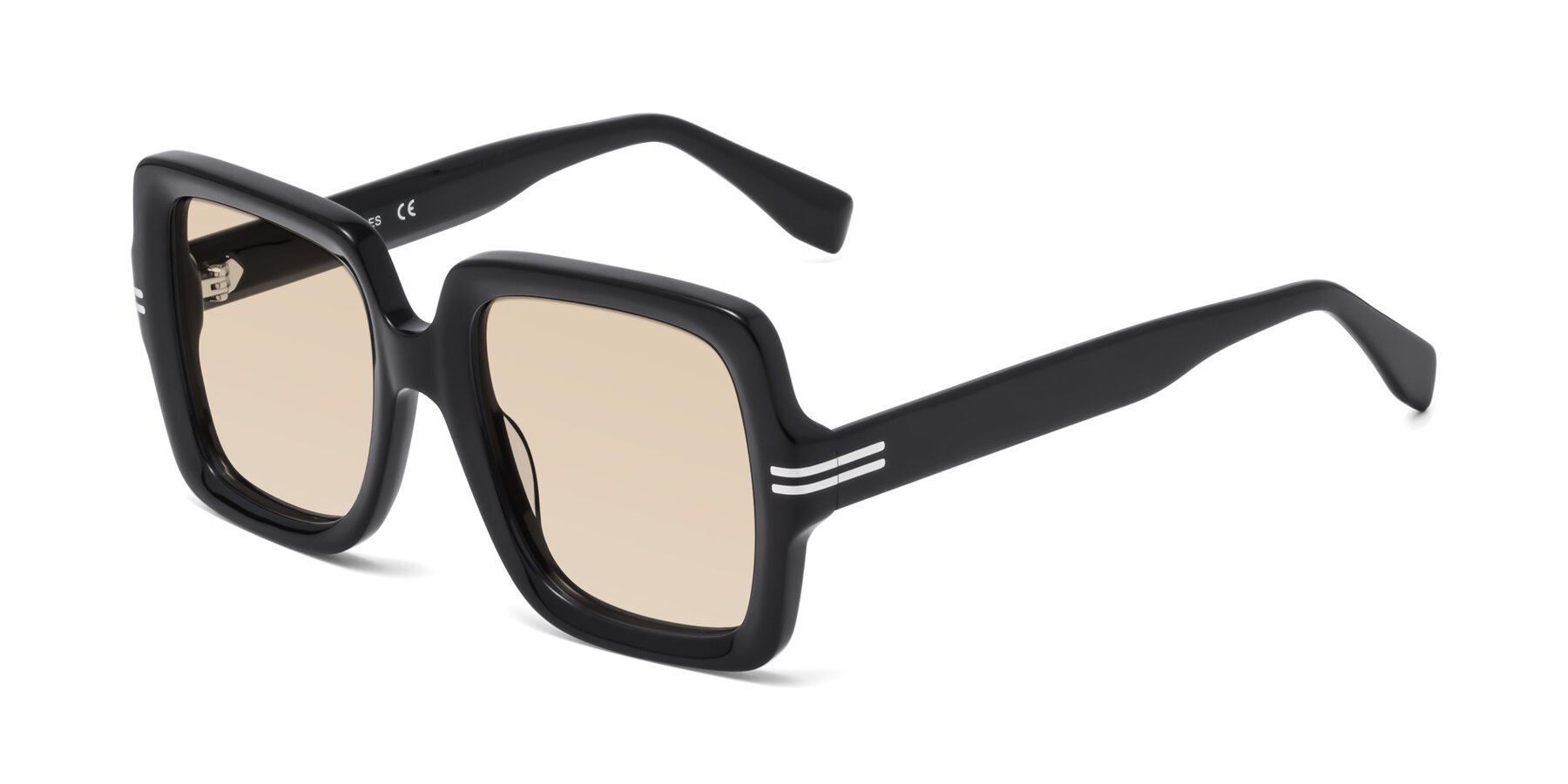 Angle of 1528 in Black with Light Brown Tinted Lenses