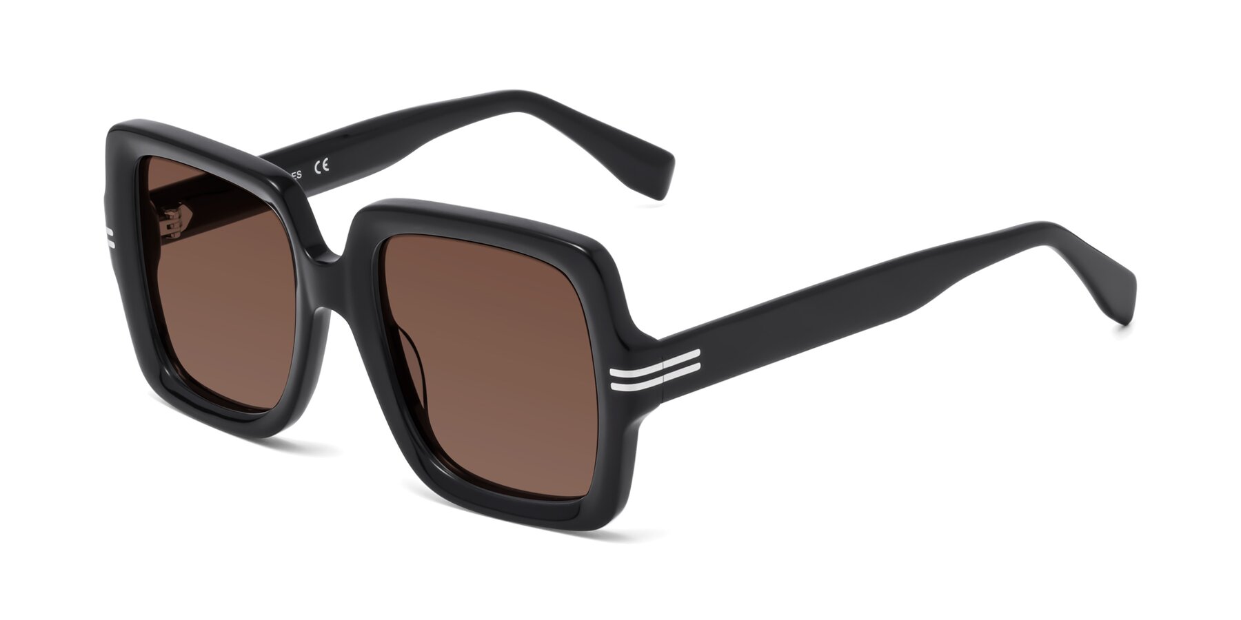 Angle of 1528 in Black with Brown Tinted Lenses
