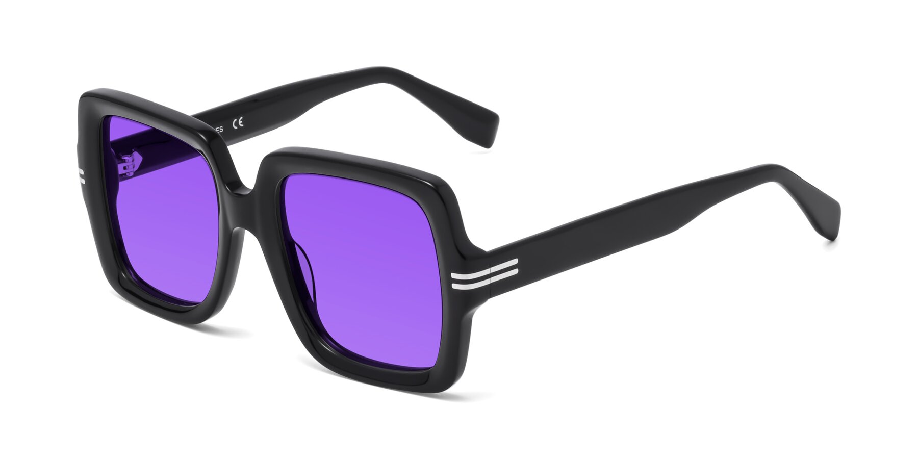 Angle of 1528 in Black with Purple Tinted Lenses