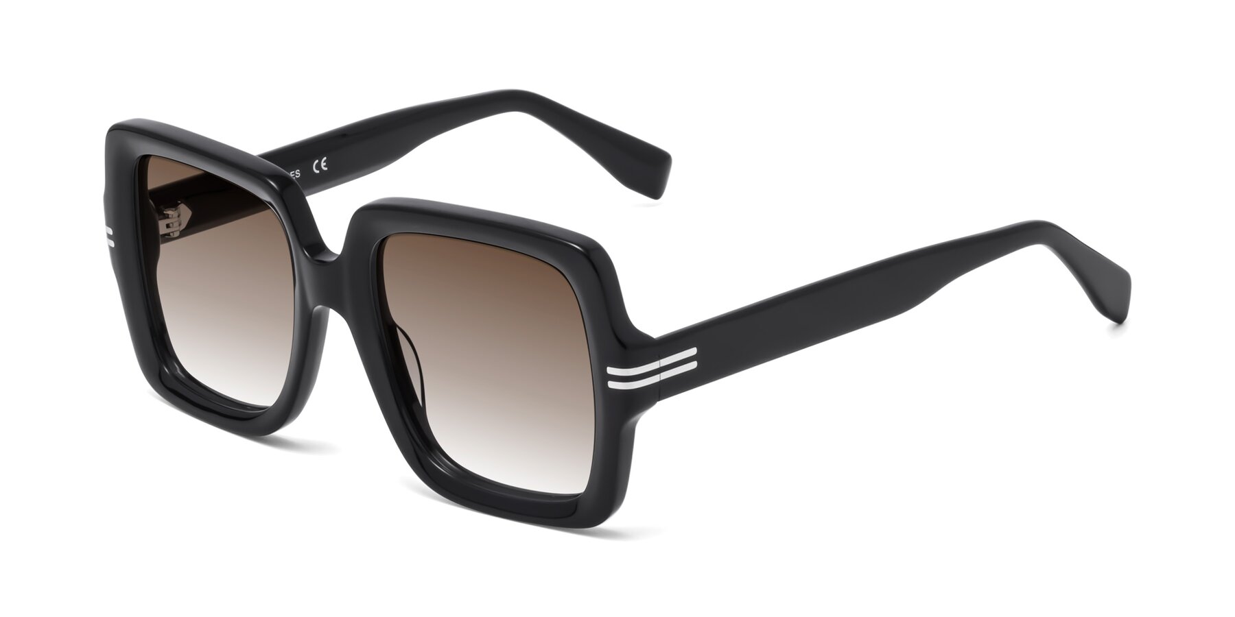 Angle of 1528 in Black with Brown Gradient Lenses