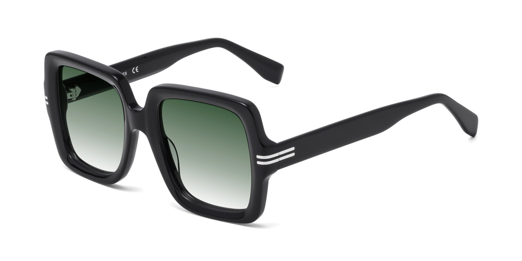 Angle of 1528 in Black with Green Gradient Lenses
