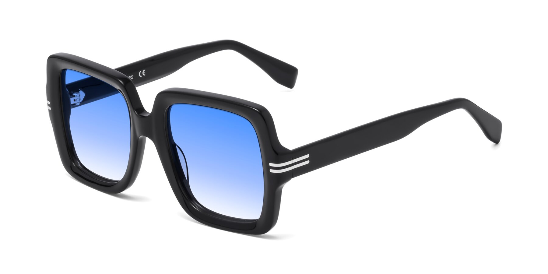 Angle of 1528 in Black with Blue Gradient Lenses