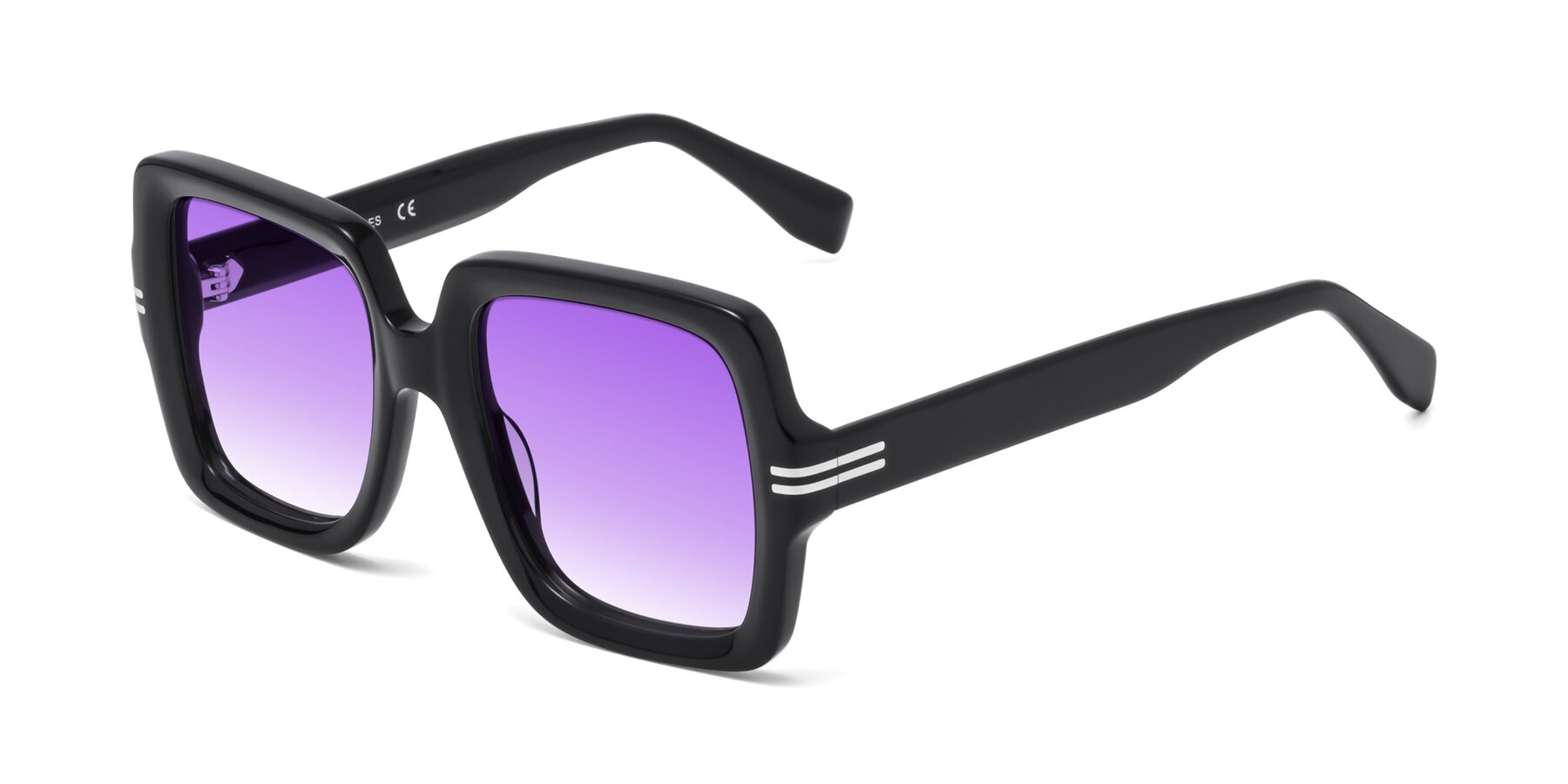 Angle of 1528 in Black with Purple Gradient Lenses