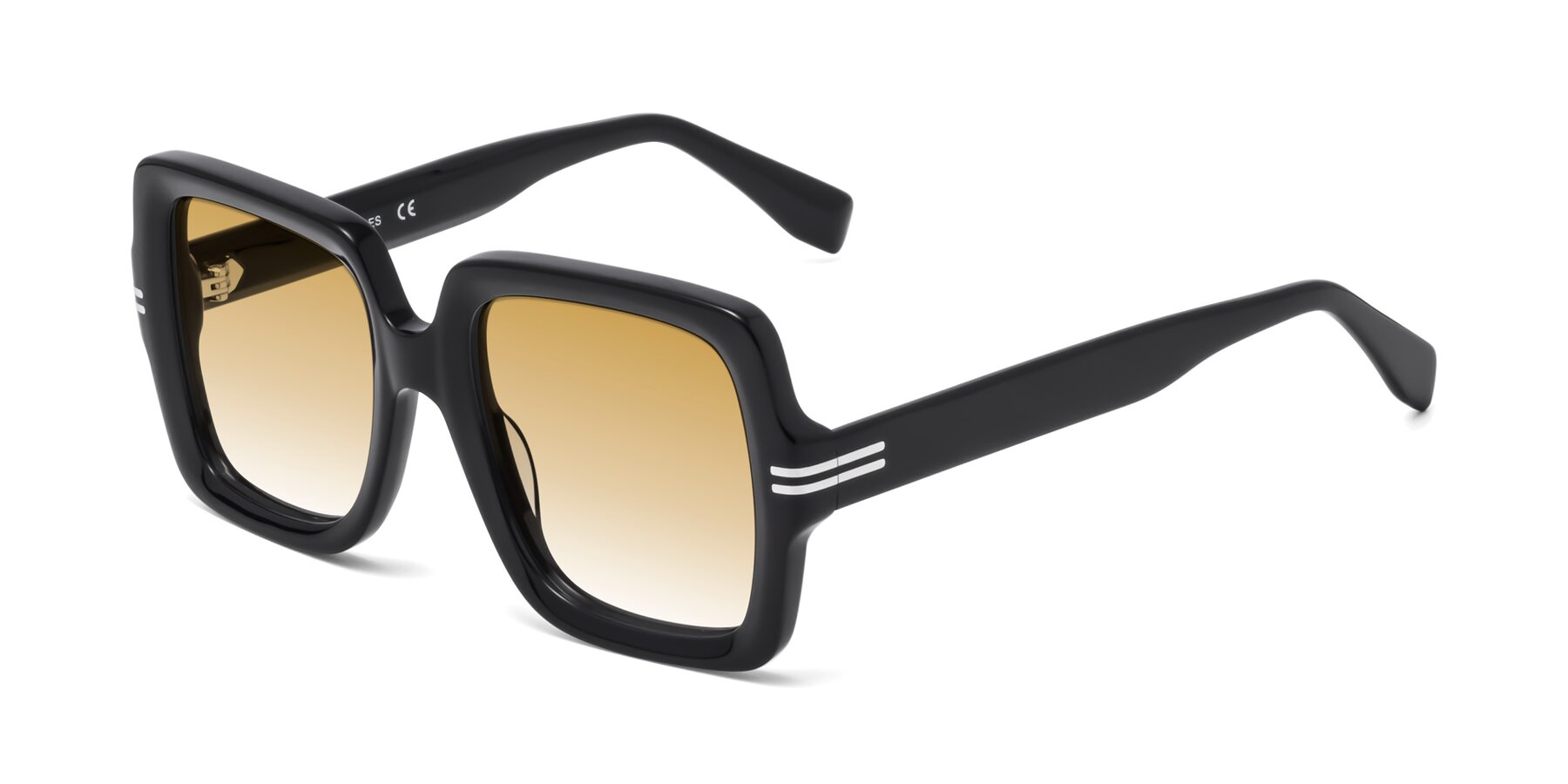 Angle of 1528 in Black with Champagne Gradient Lenses