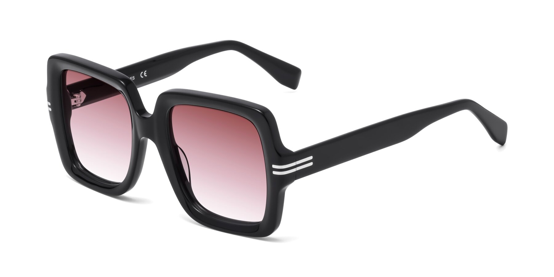 Angle of 1528 in Black with Garnet Gradient Lenses