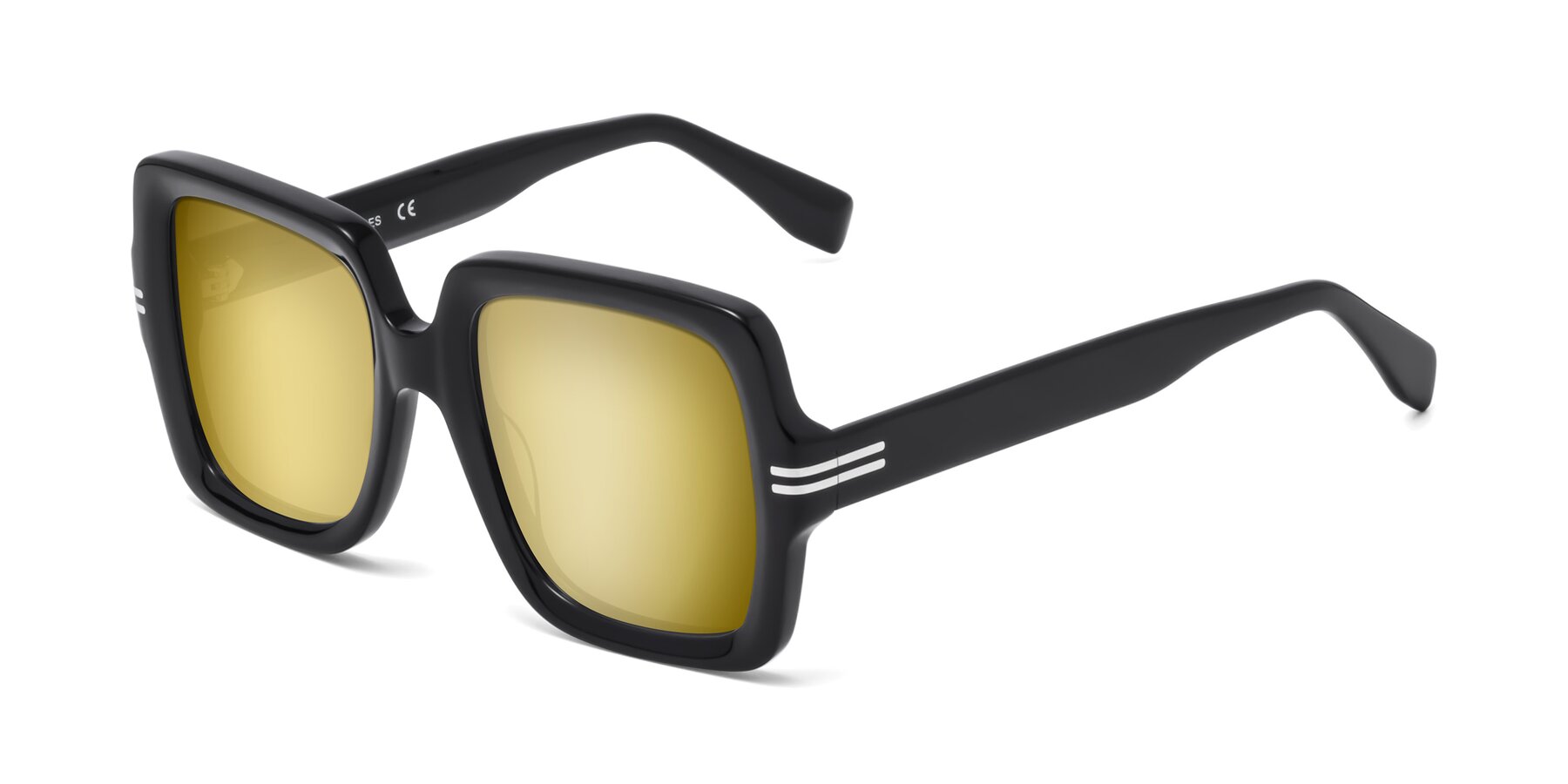 Angle of 1528 in Black with Gold Mirrored Lenses