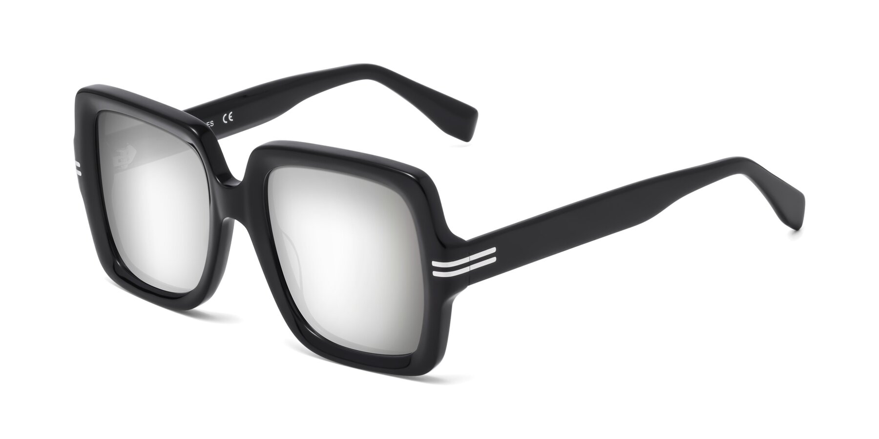 Angle of 1528 in Black with Silver Mirrored Lenses