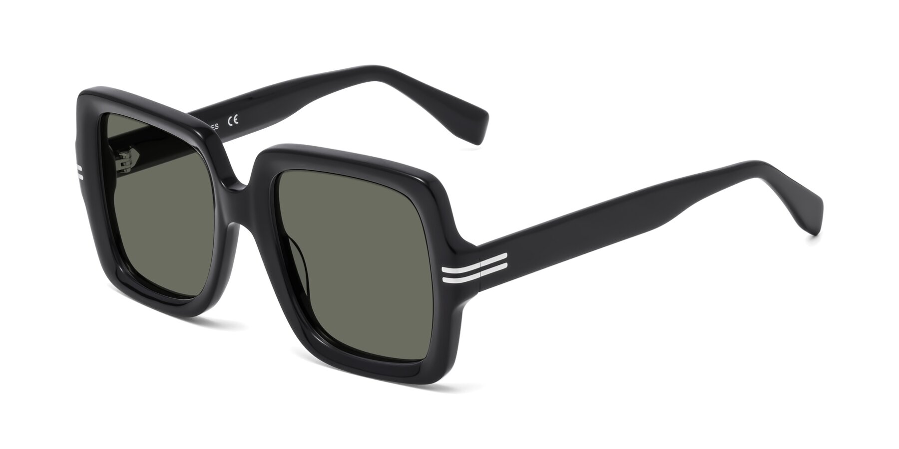 Angle of 1528 in Black with Gray Polarized Lenses