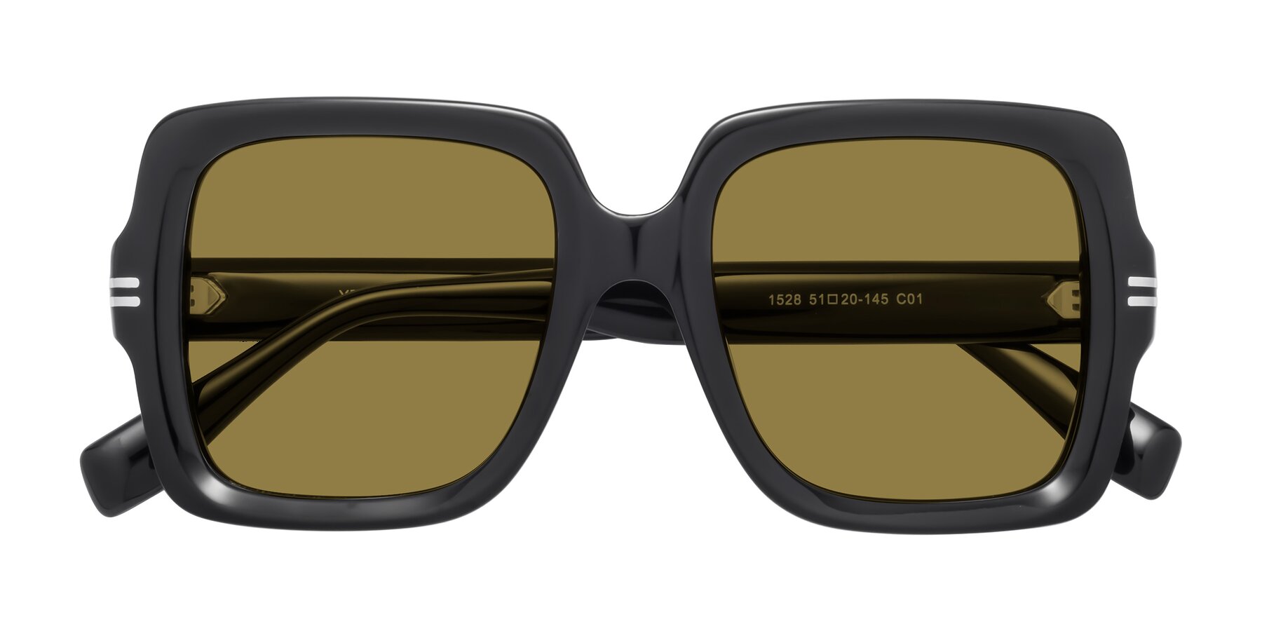 Folded Front of 1528 in Black with Brown Polarized Lenses