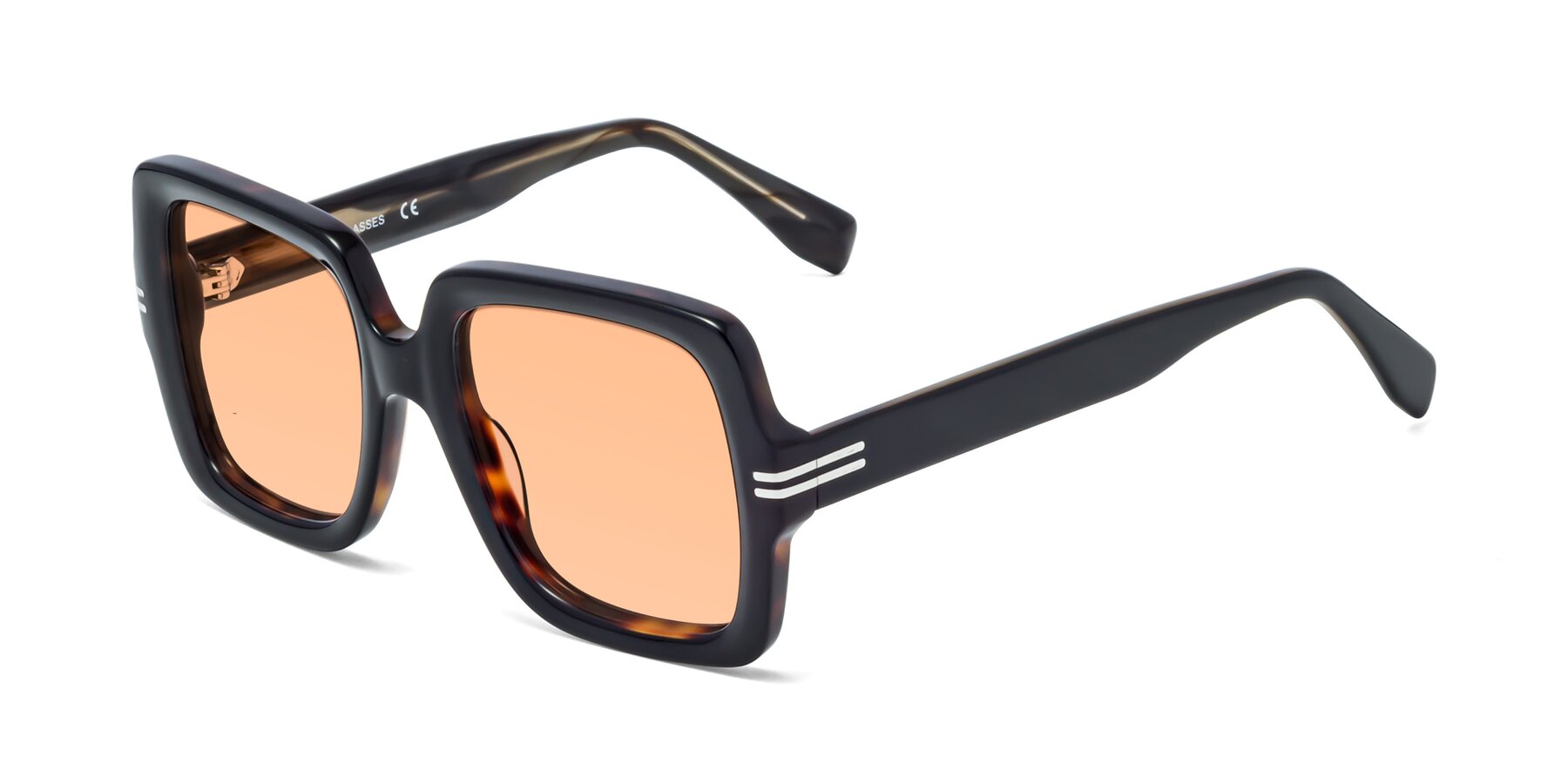 Angle of 1528 in Tortoise with Light Orange Tinted Lenses
