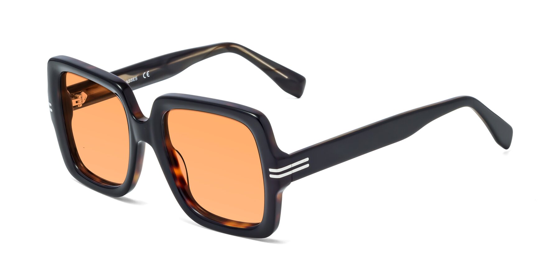 Angle of 1528 in Tortoise with Medium Orange Tinted Lenses
