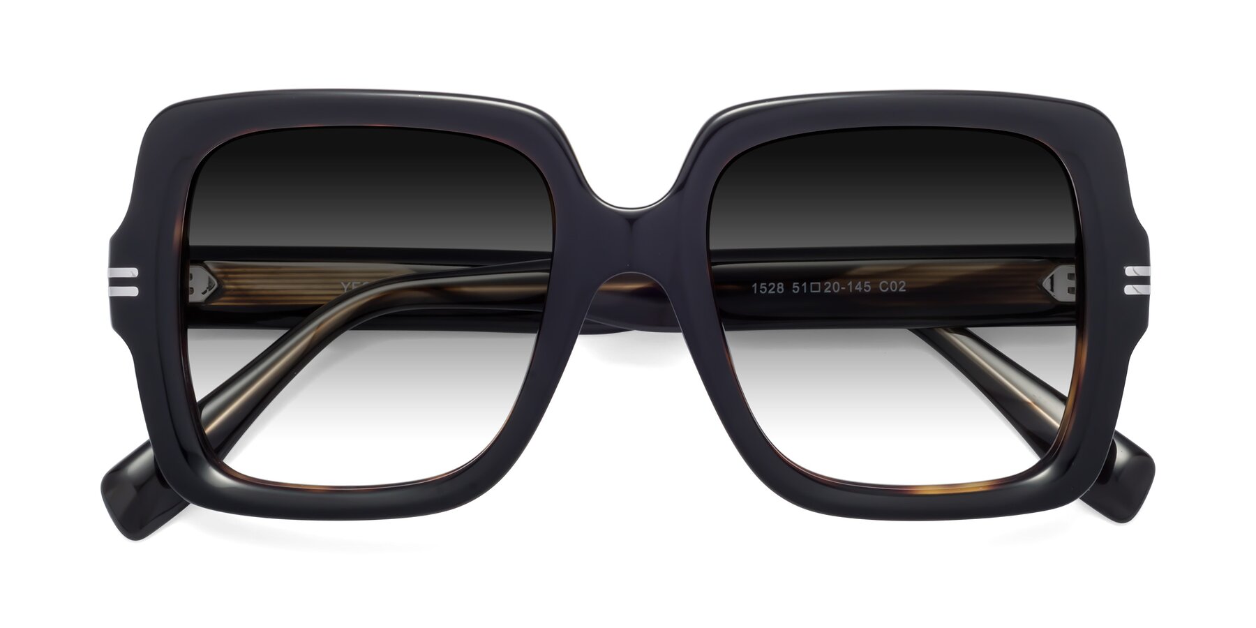 Folded Front of 1528 in Tortoise with Gray Gradient Lenses